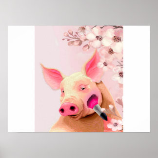 Póster amante de los cerdos de belleza