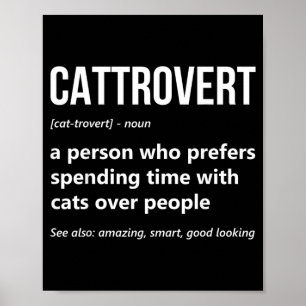 Póster Amante de los gatos divertido definición de Cattro