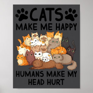 Póster Amante de los gatos Persona gato Rescate de gatos