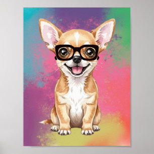 Póster Amante de los Perros Perro Divertido Colorido Po