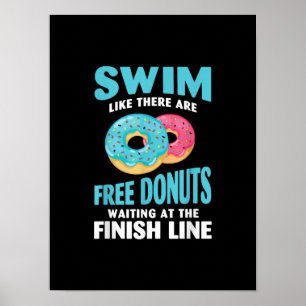 Póster Amante De Nadar - Nadar Como Re Son Donuts Gratuit