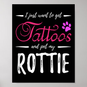 Póster Amante de Perro Rottie Tatuaje Divertido Rottweile