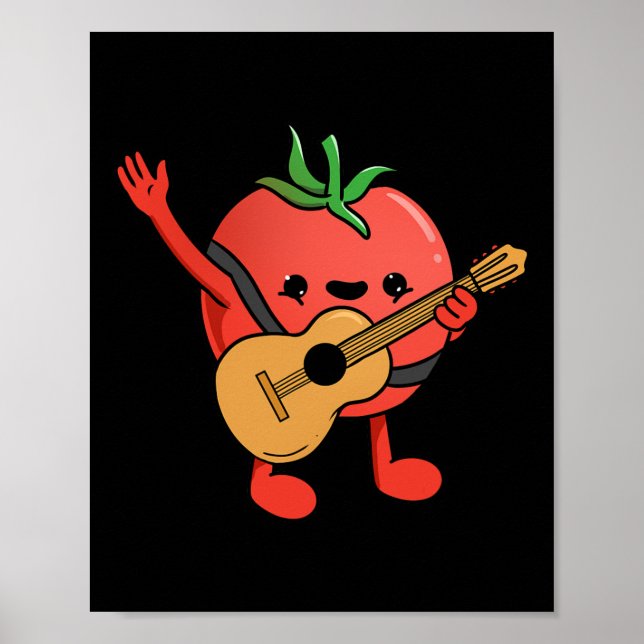 Póster Amante de Tomate Tocando Guitarra Tomate  (Frente)