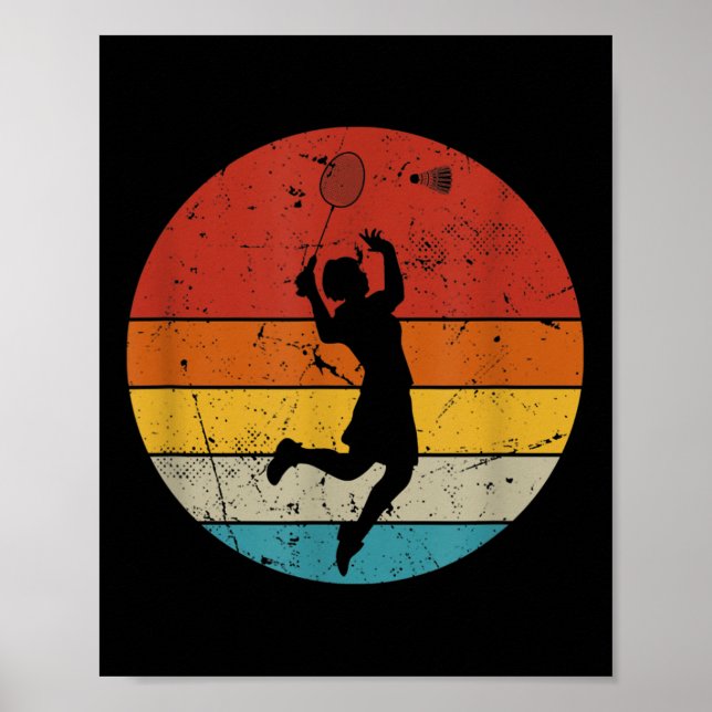 Póster Amante del bádminton retro (Frente)
