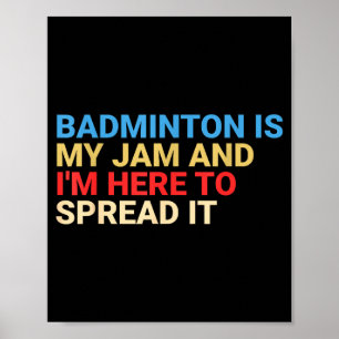 Póster Amante del bádminton retro es mi rollo divertido
