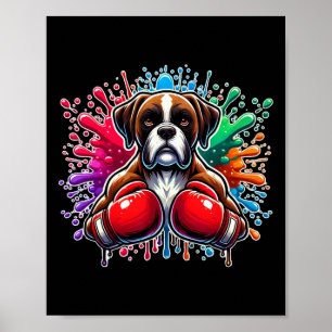 Póster Amante del boxeo divertido kickboxing Boxer perro