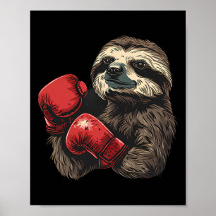 Póster Amante del boxeo perezoso Guantes de boxeo Kickbox