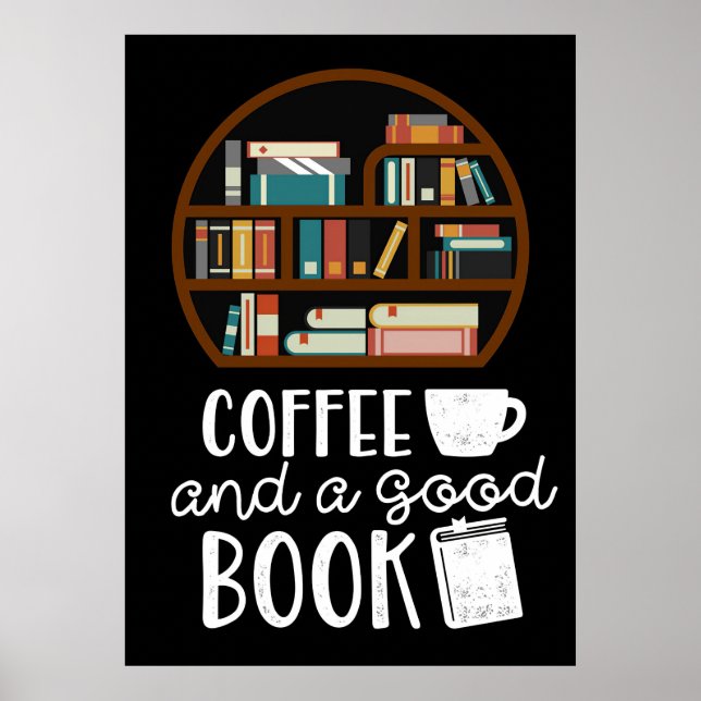 Póster Amante Del Café Café Y Libros Buenos (Frente)