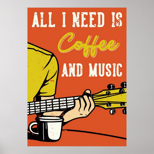 Póster Amante Del Café Café Y Música (Frente)