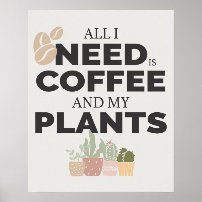 Póster Amante del café y las plantas (Frente)