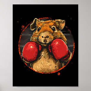 Póster Amante del conejillo de indias de boxeo Guantes de