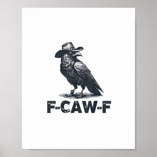 Póster Amante del Cuervo Retro F-Caw-F (Frente)