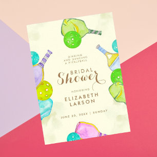 Póster Amante del Deporte Acuarela Tema de Boda de Pickle