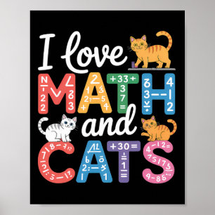Póster Amante del gato de las matemáticas, profesor diver