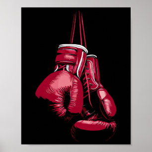 Póster Amante del kickboxing Boxeador Guante de boxeo vin