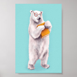 Póster Amante del libro de oso polar