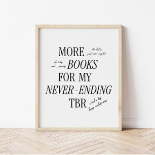 Póster Amante del libro "TBR interminable" mínimo y retro