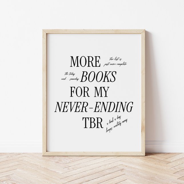 Póster Amante del libro "TBR interminable" mínimo y retro (Subido por el creador)