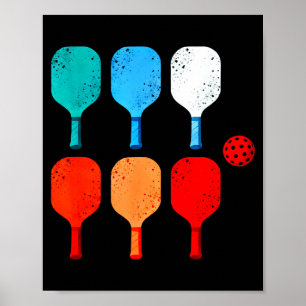 Póster amante del pickleball deporte de pala