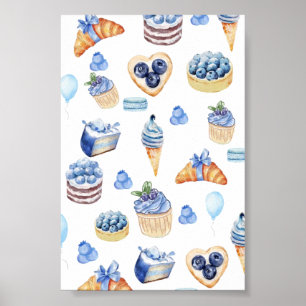 Póster Amante del postre de arándanos