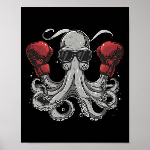 Póster Amante del pulpo de boxeo criatura del mar océano