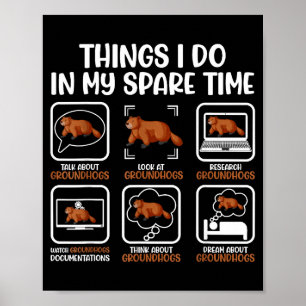 Póster Amante del Topo Divertido Amante de la Marmota Hom