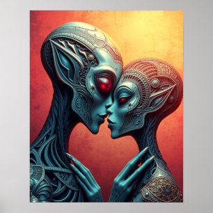 Póster Amantes alienígenas de ciencia ficción