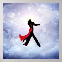 Amantes bailando en la estrella del amor