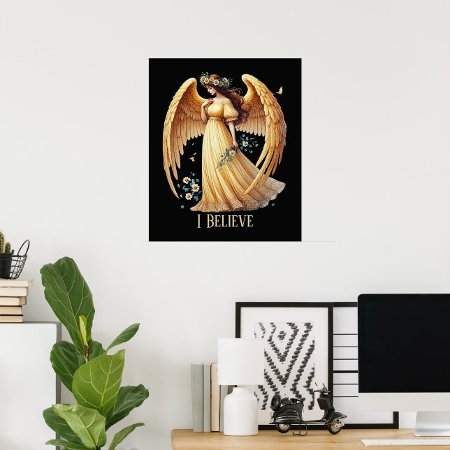 Póster Amantes de Ángel hermosos personalizables (Oficina en casa)