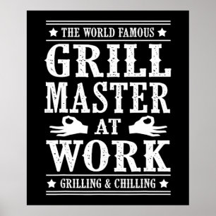 Póster Amantes de barbacoa El Famoso Maestro Grill En E