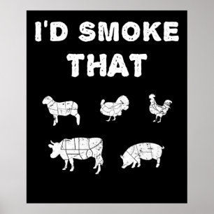 Póster Amantes de barbacoa   ID Smoke That Chef Smoker BB