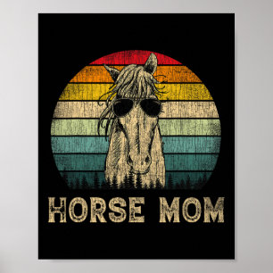 Póster Amantes de caballos de la vieja madre del caballo 
