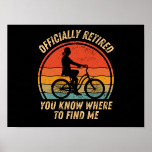 Póster Amantes de ciclistas jubilados graciosos