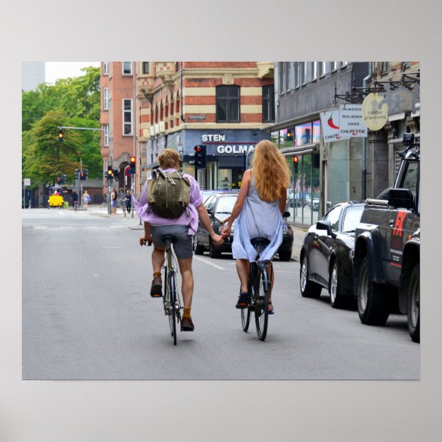 Póster Amantes de Copenhague sobre bicicletas (Frente)