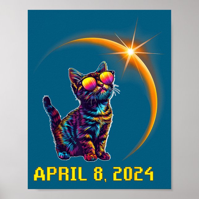 Póster Amantes de gatos divertidos Astronomía Eclipse sol (Frente)
