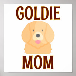 Póster Amantes de Goldie Golden Retriever Perro Papá Mamá