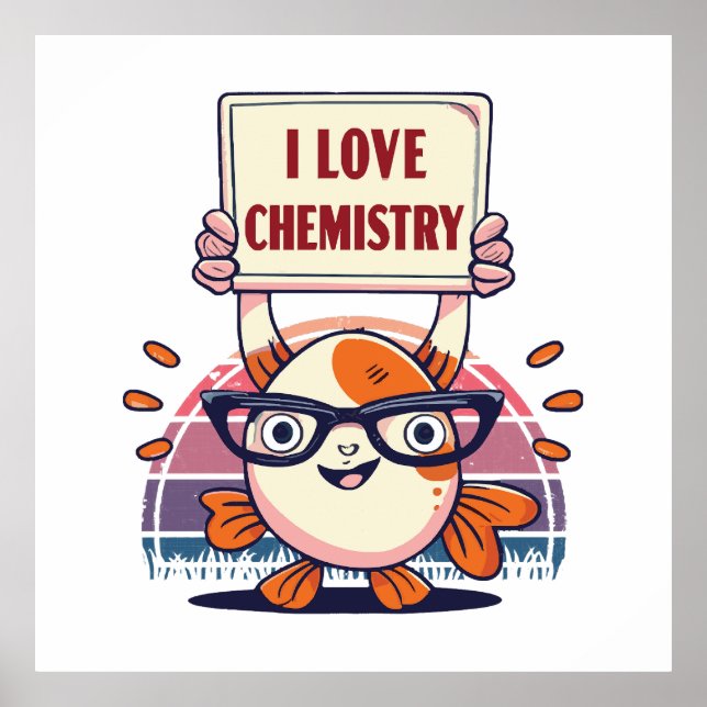 Póster Amantes de Guppies y Química (Frente)