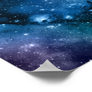 Póster Amantes de la Galaxia Espacio Estrellado Cielo Azu
