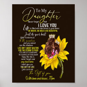 Póster Amantes de la hija A Mi Hija Mamá Amor