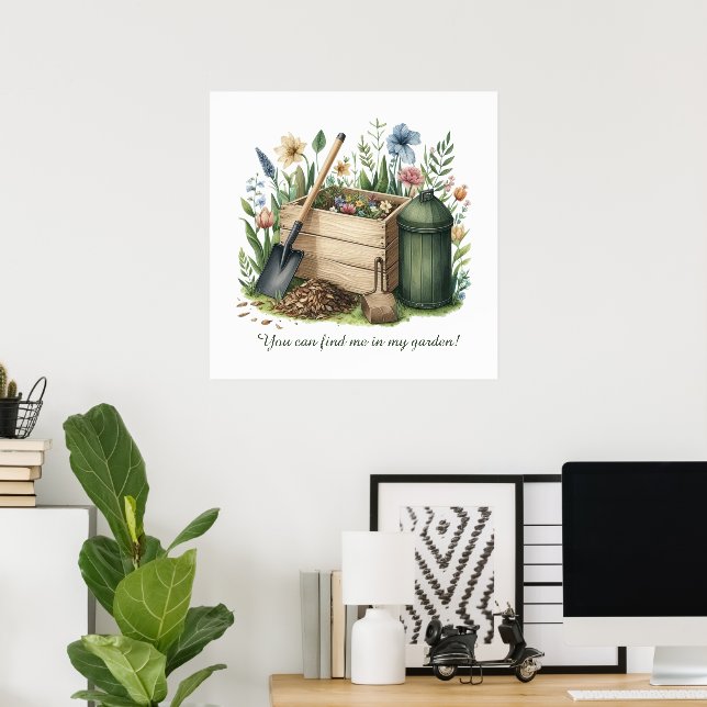 Póster Amantes de la jardinería, personalizable (Oficina en casa)
