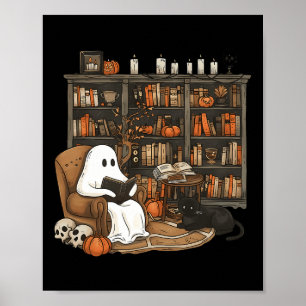 Póster Amantes de la lectura de fantasmas biblioteca Hall
