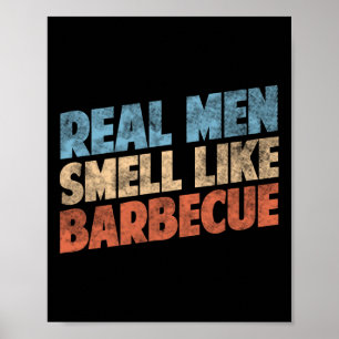 Póster Amantes de la parrilla divertidos los hombres real