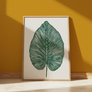 Póster Amantes de la planta verde de hojas de plátano Boh
