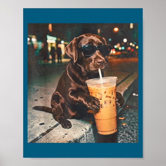 Póster Amantes de labradores de chocolate divertidos bebi (Frente)