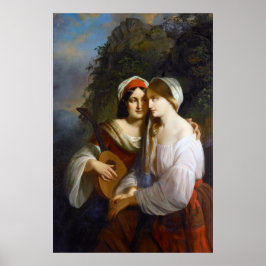 Póster Amantes de las lesbianas en el renacimiento italia