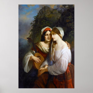Póster Amantes de las lesbianas en el renacimiento italia