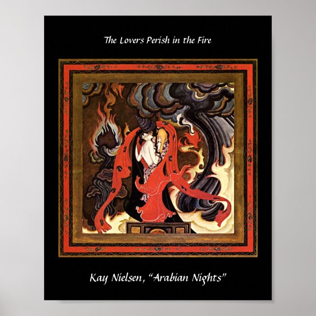 Póster Amantes de las noches árabes ilustracion por Kay N (Frente)
