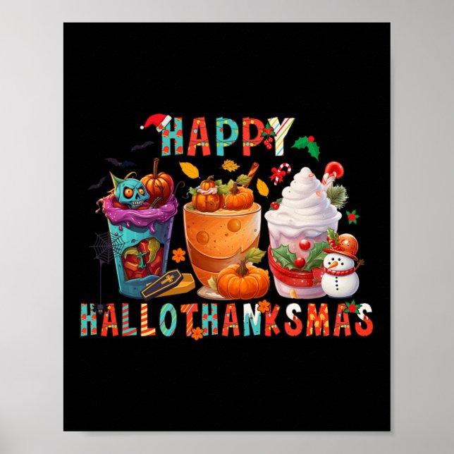 Póster Amantes de Latte Felices Hallothanksmas Noches de  (Frente)