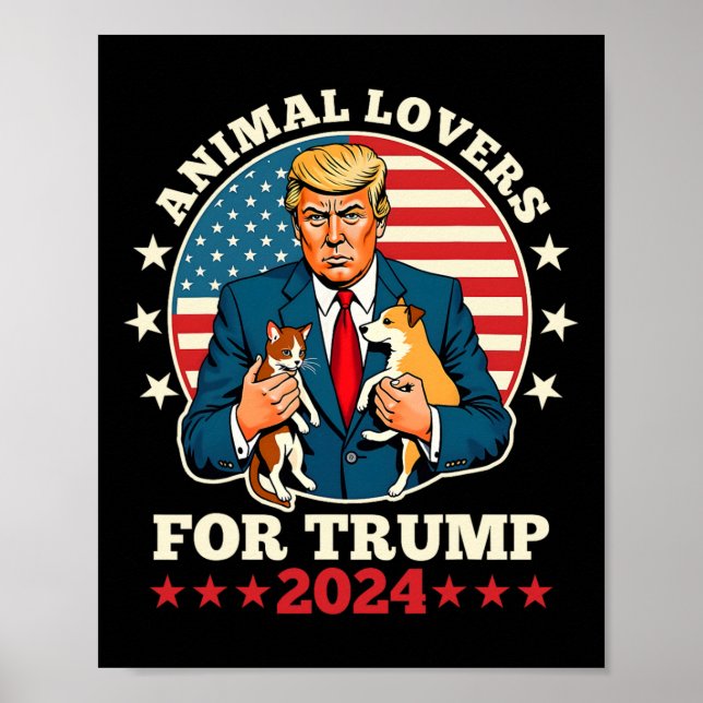 Póster Amantes De Los Animales Para La Campaña De Trump 2 (Frente)