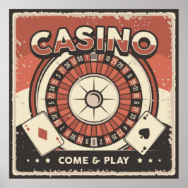 Póster amantes de los casinos retro